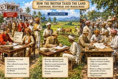 How the British Taxed the Land: Zamindari, Ryotwari and Mahalwari