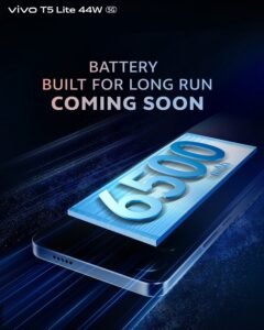 vivo T5 Lite 5G Teased for India with Massive Battery