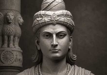 Illustration of Ashoka the Great as Mauryan emperor