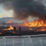 Editorial illustration: Europe's Wildfires Force Mass Evacuations
