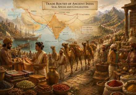Trade Routes of Ancient India: Silk, Spices and Civilization featured image for The Indic Journal.