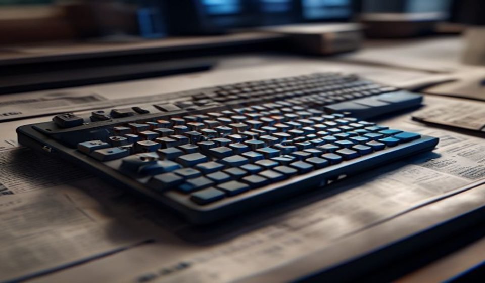 Editorial illustration: OpenAI Unveils First Hardware, a Mini Keyboard for Codex AI