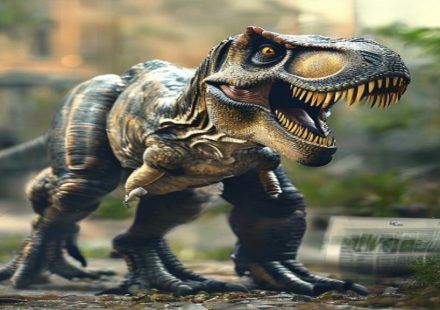 Editorial illustration: T. Rex 'Gus' Fetches $50.1 Million, Sparks Scientific Alarm