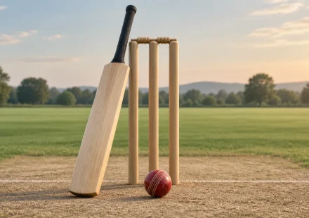 AI-generated representative illustration of cricket; not an event photograph.
