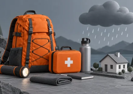 AI-generated representative illustration of disaster preparedness; not an event photograph.