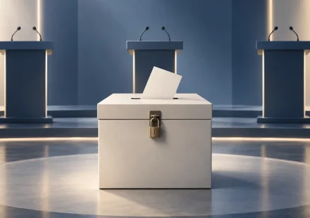 AI-generated representative illustration of politics and elections; not an event photograph.