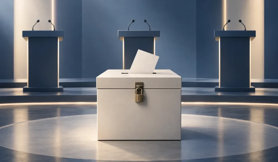 AI-generated representative illustration of politics and elections; not an event photograph.